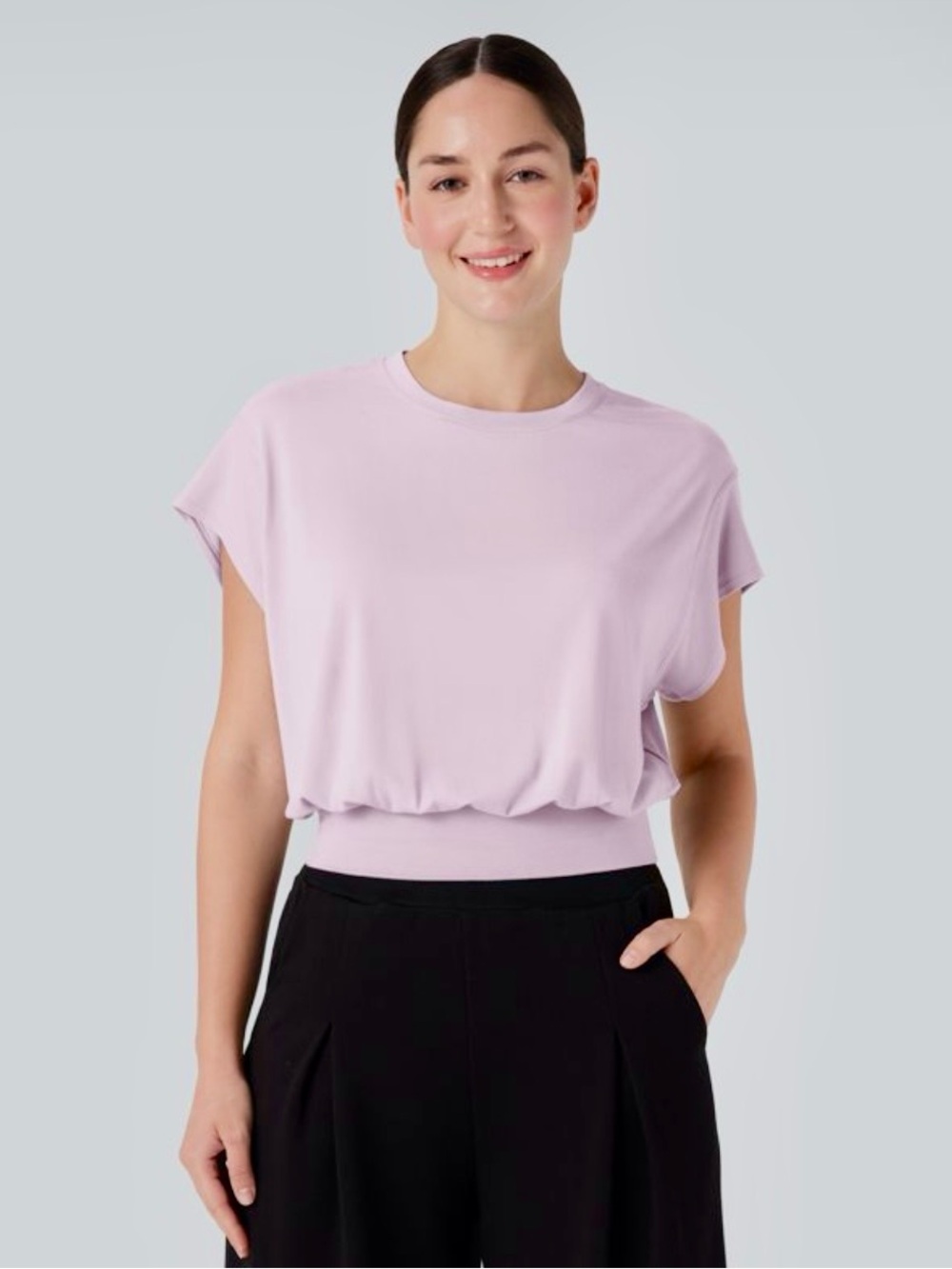 HALARA Lilac Blouson Short Sleeve Tee